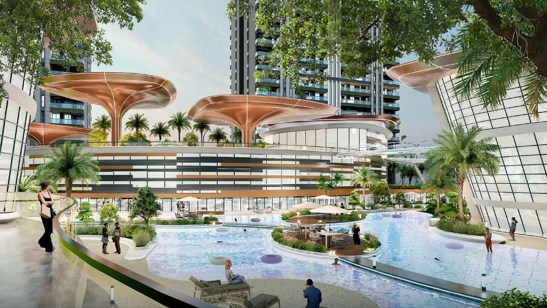 Pools and lounges of the Elysian Club (artist's impression)