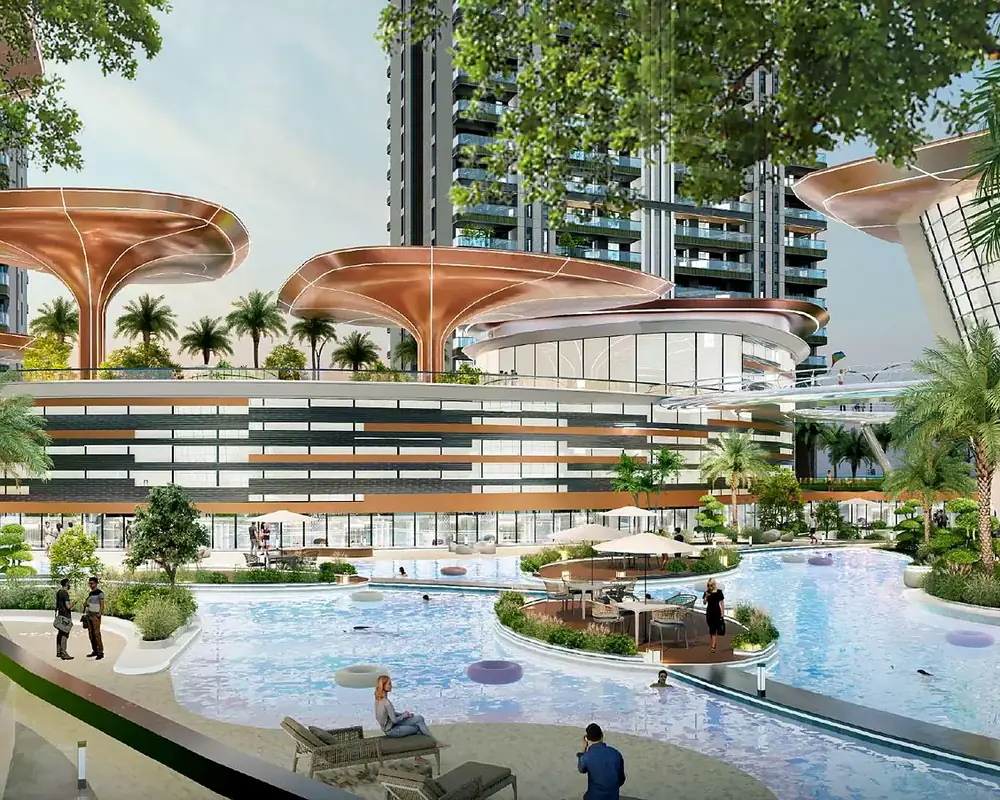 Pools and lounges of the Elysian Club (artist's impression)