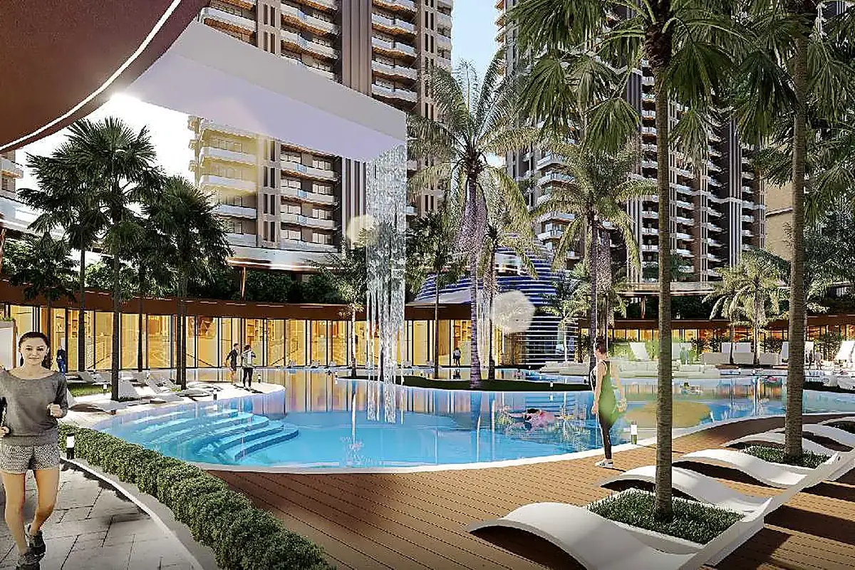 Clubhouse at lower ground with the pool (artist's impression)
